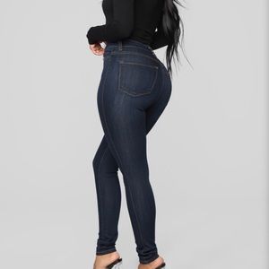 Classic High Waist Skinny Jeans - Dark Denim